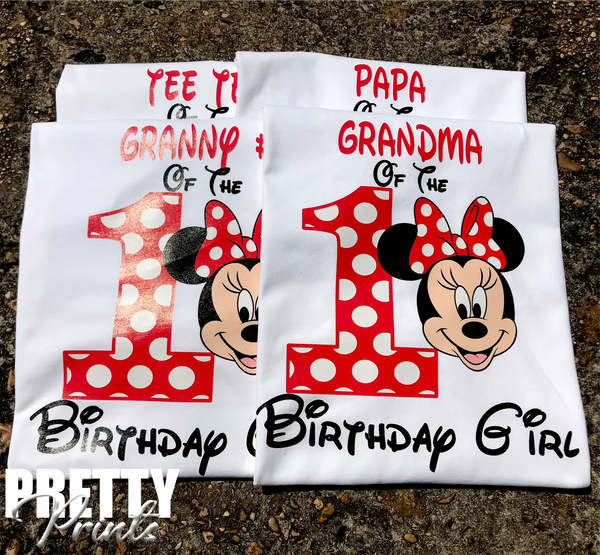 Custom Minnie Mouse Birthday Tees